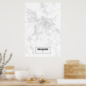 Belgrado, Servië (zwart op wit) Poster (Keuken)