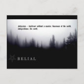 BELIAL BRIEFKAART (Voorkant)