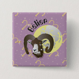 Bélier 21 mars au 20 avril Boutons - Badges Vierkante Button 5,1 Cm