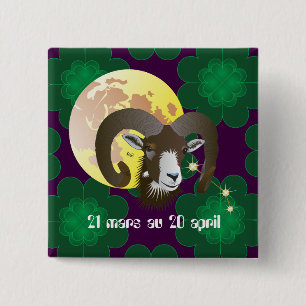 Bélier 21 mars au 20 avril Boutons - Badges Vierkante Button 5,1 Cm