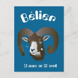 Bélier 21 mars au 20 avril Cartes postales Briefkaart