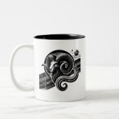 Bélier noir et blanc Zodiac Mug (Gauche)