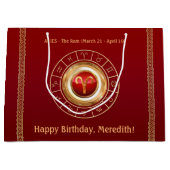 Béliers - Signe Zodiac Ram - Grand sac cadeau (Devant)