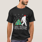 Believe Bigfoot Sasquatch Santa Reindeer Christmas T-shirt (Voorkant)