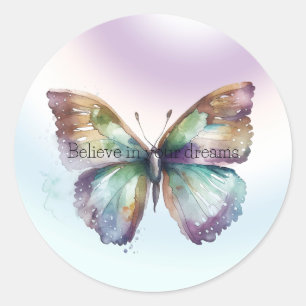Believe Butterfly Ronde Sticker
