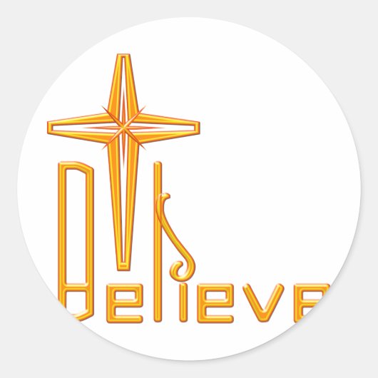 Believe Christian Ronde Sticker (Voorkant)