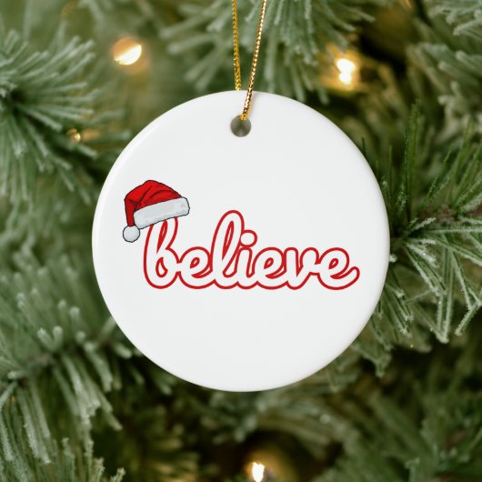 Believe Christmas Keramisch Ornament (Boom)
