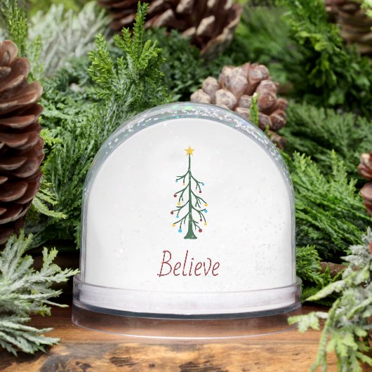 Believe Evergreen Tree Modern Christmas (Hiver)