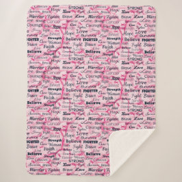 Believe Fighter Live Sterke Roze Typografie Sherpa Deken