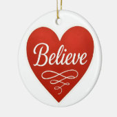 Believe Heart Keramisch Ornament (Links)