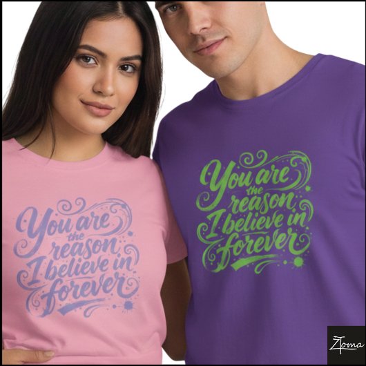 Believe In Forever Brush Script Grunge T-shirt