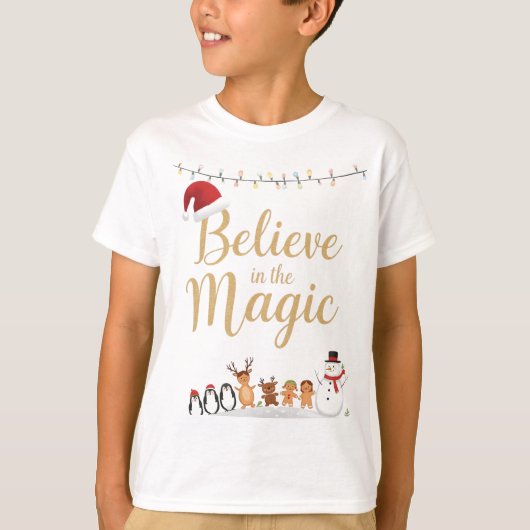 Believe in the Magic Kids Christmas T-Shirt (Devant)