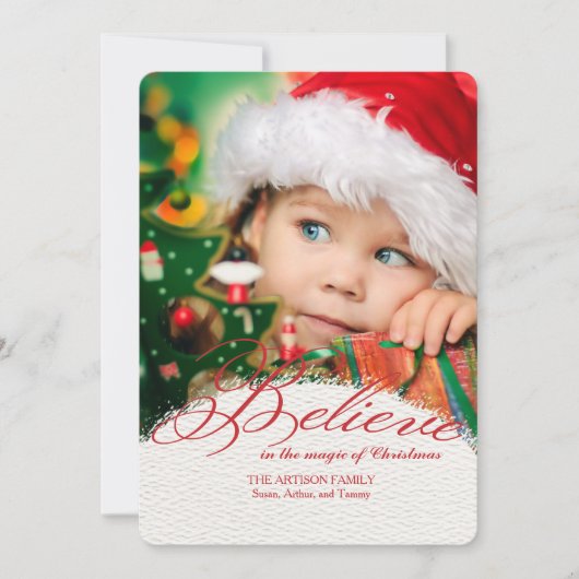 Believe In The Magic Of Christmas Photo Card 2 Feestdagenkaart (Voorkant)