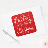 Believe In The Magic Of Christmas Vierkante Sticker (Envelop)