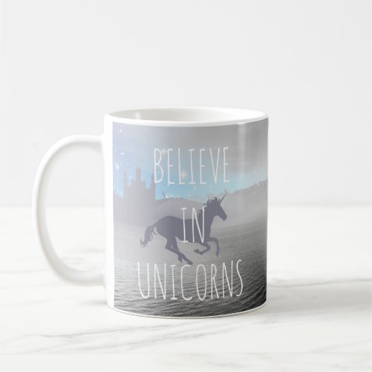 Believe in Unicorns Whimsical Art Koffiemok (Links)