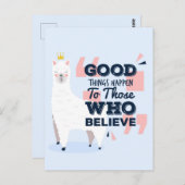 Believe Llama Briefkaart (Voorkant / Achterkant)