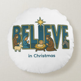 Believe nativity  rond kussen