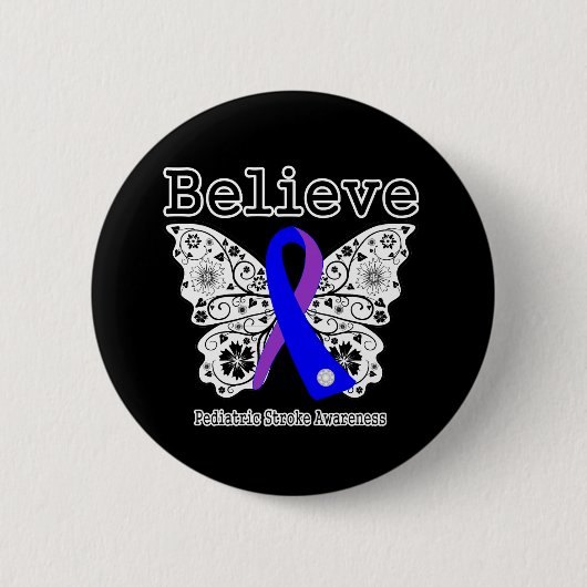 Believe Pediatric Stroke Awareness Ronde Button 5,7 Cm (Voorkant)