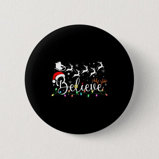 Believe Santa Claus Believe Christmas Matching Paj Ronde Button 5,7 Cm (Voorkant)