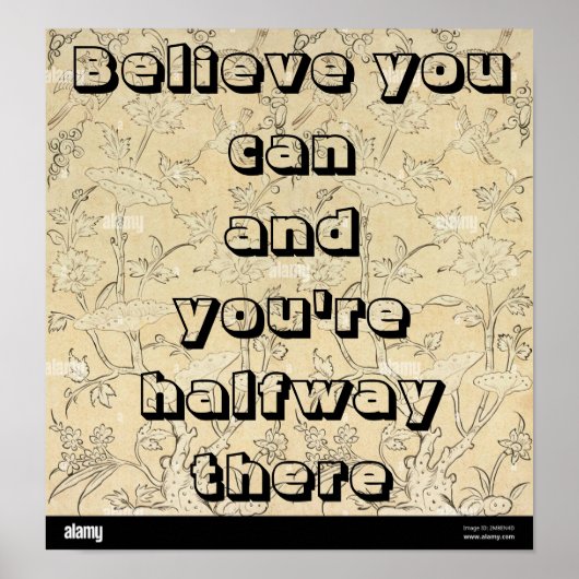 "Believe you can and you're halfway there." Poster (Devant)