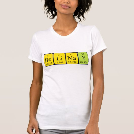 Belinay periodieke table name shirt (Voorkant)