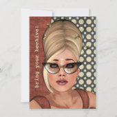Belinda Beehive Retro Chic Medium Invitation Kaart (Voorkant)