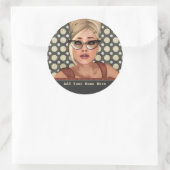 Belinda Beehive Retro Chic Personalized Stickers (Tas)