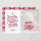 Belive dans le miracle de la carte de vacances de (Devant / Derrière)