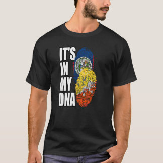 Belizaanse En Bhutaanse Mix DNA Vlag Erfgoed T-shirt