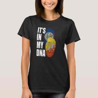 Belizaanse en Bhutaanse Mix DNA Vlag Erfgoed T-shirt