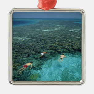 Belize, Barrièrerif, Lighthouse Reef, Blauw Metalen Ornament