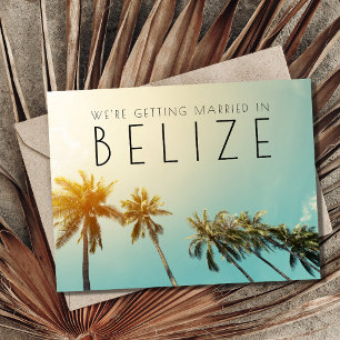 Belize Beach Wedding Save the Date Aankondigingskaart