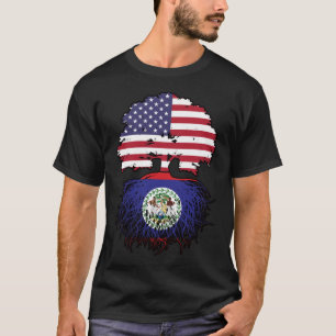 Belize Belizean American USA Tree Roots Flag T-shirt