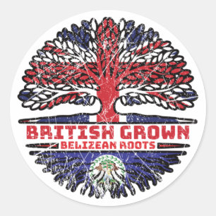 Belize Belizean UK - Britse boom Ronde Sticker