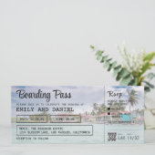 Belize Bestemming Boarding Pass Bruiloft Kaart (Staand voorkant)
