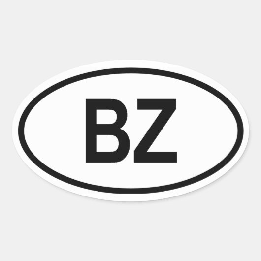 Belize "BZ" Ovale Sticker (Voorkant)