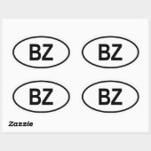 Belize "BZ" Ovale Sticker (Vel)