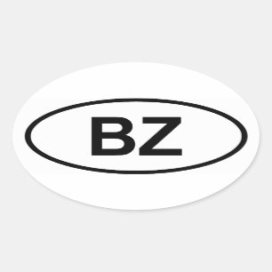 Belize "BZ" Ovale Sticker