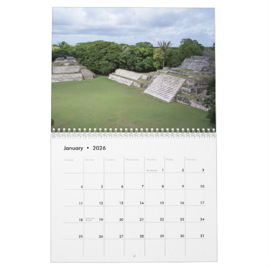Belize - Calendrier 2020 (Jan 2026)