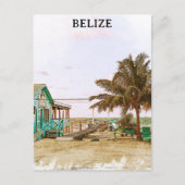 Belize Caribisch strandlandschap Briefkaart (Voorkant)