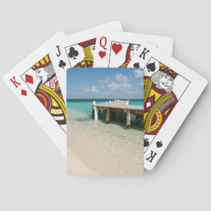 Belize, Caribische Zee, Goff Caye. Een Klein Eilan Speelkaarten
