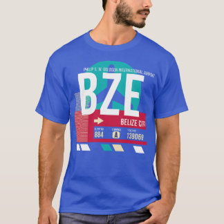 Belize City BZE Airport Code Bagage Label E T-shirt