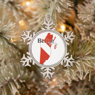 Belize Diving Tin Sneeuwvlok Ornament
