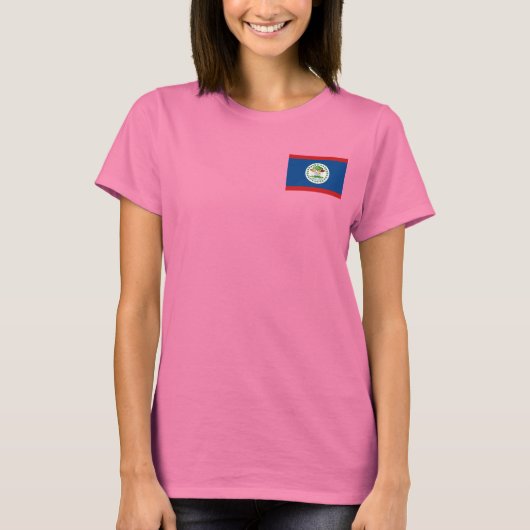 Bélize Drapeau et carte T-shirt (Devant)