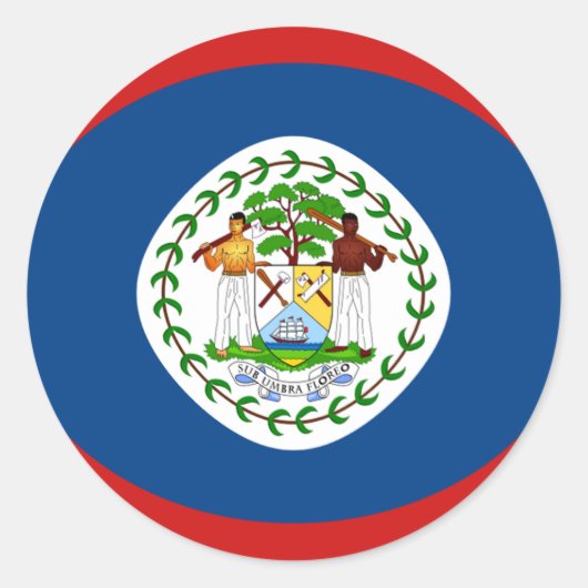 Belize Fisheye Vlag Sticker (Voorkant)
