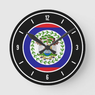 Belize Flag Elegant Ronde Klok