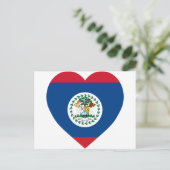 Belize Flag Heart Briefkaart (Staand voorkant)