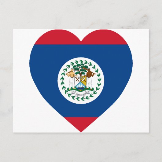 Belize Flag Heart Briefkaart (Voorkant)
