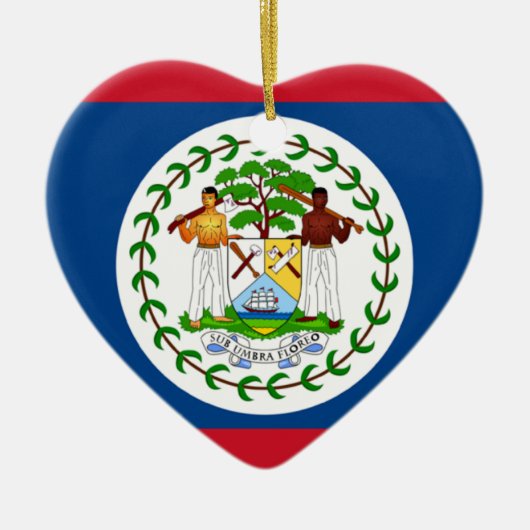 Belize Flag Heart Ornament (Voorkant)