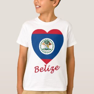 Belize Flag Heart T-shirt